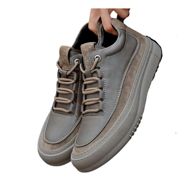 Men's Casual Synthetic Leather Sneakers – Urban and Comfortable Style