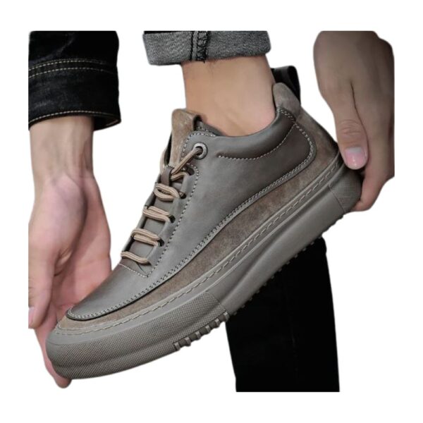 Men's Casual Synthetic Leather Sneakers – Urban and Comfortable Style - Image 3
