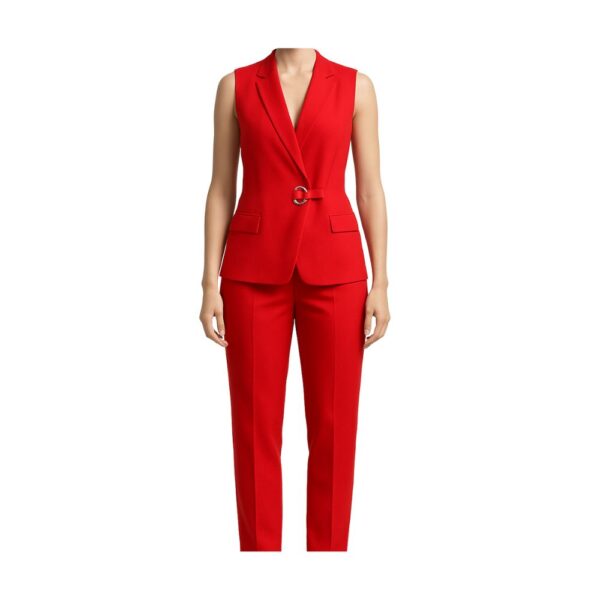 WOMEN'S FORMAL AND ELEGANT SLEEVELESS SET - RED COLOR