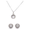 Silver Set: Earrings and necklace with opal stone