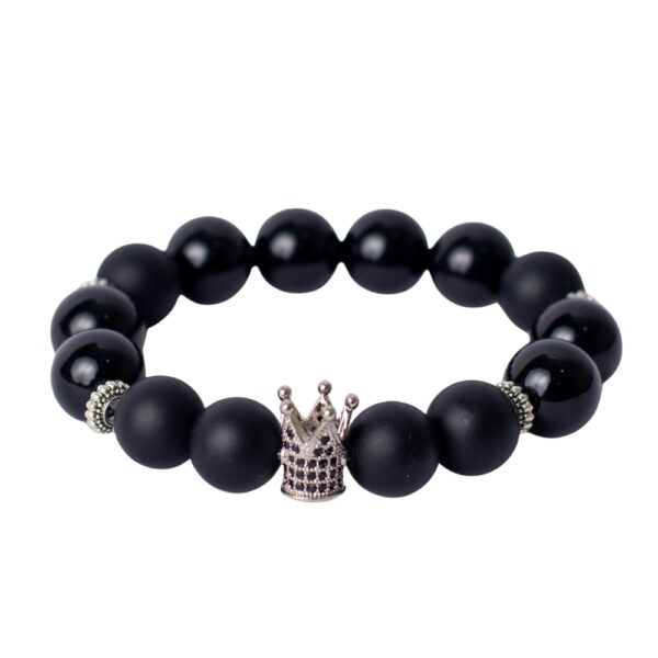 Pulseira de Ônix e Turmalina Negra 8mm - Proteção e Elegância