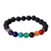 Pulseira 7 Chakras com Pedra Vulcânica 4mm - Equilíbrio e Energia