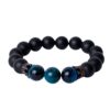 Pulseira de Ônix e Olho de Tigre 6mm - Proteção e Força