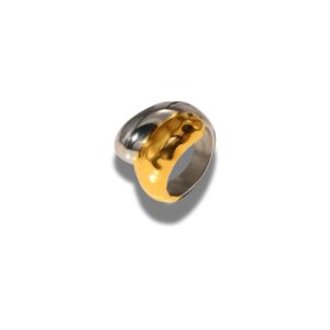 Spiral ring with two-tone organic design